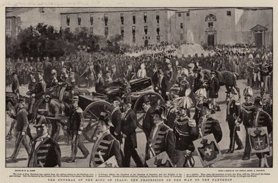 The Funeral of the King of Italy, the Procession on the Way to the Pantheon by Henry Marriott Paget